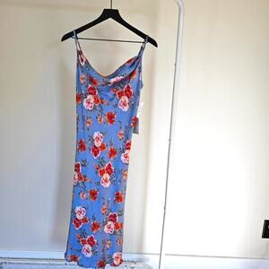 NWT BEBE Floral Satin Slip Dress